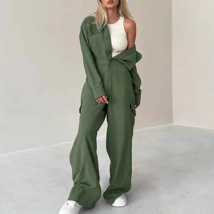 Women's Holiday Vacation Simple Style Solid Color Full Length Jumpsuits