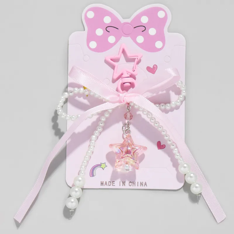 Cute Sweet Star Bow Knot Alloy Women's Keychain