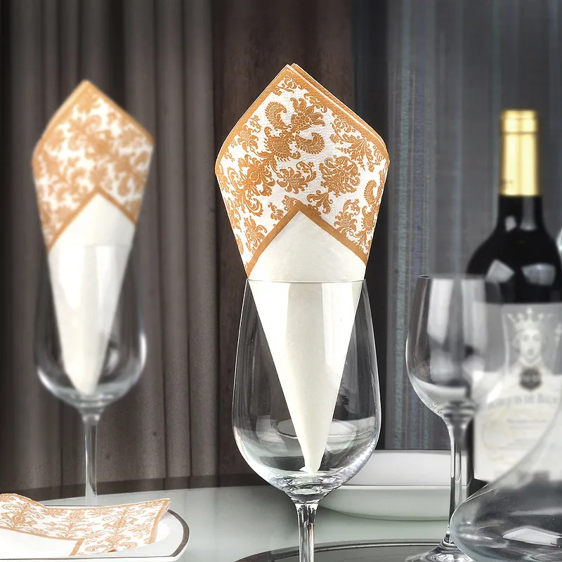 Elegant Printing Virgin Wood Pulp Napkins