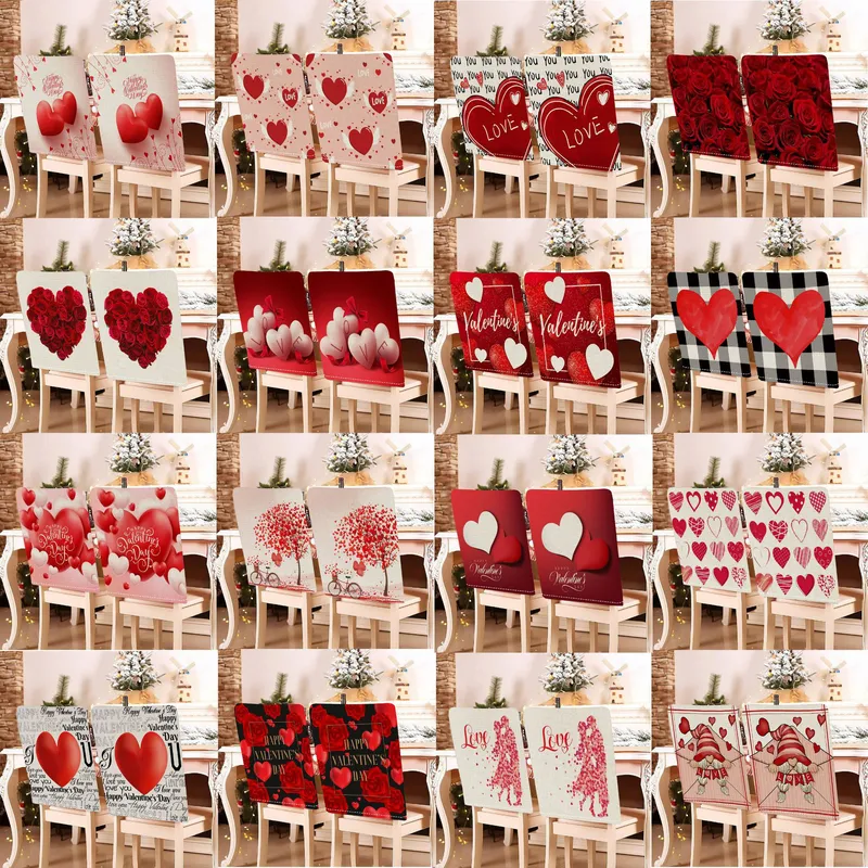 Romantic Letter Heart Shape Polyester Chair Cover