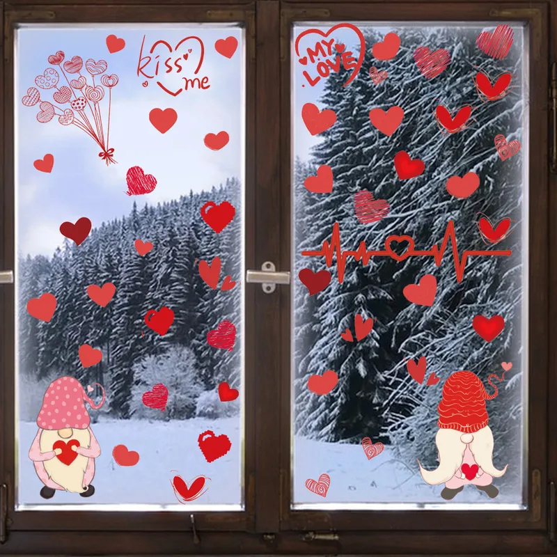 Cute Cartoon Letter Heart Shape PVC Wall Sticker Wall Art