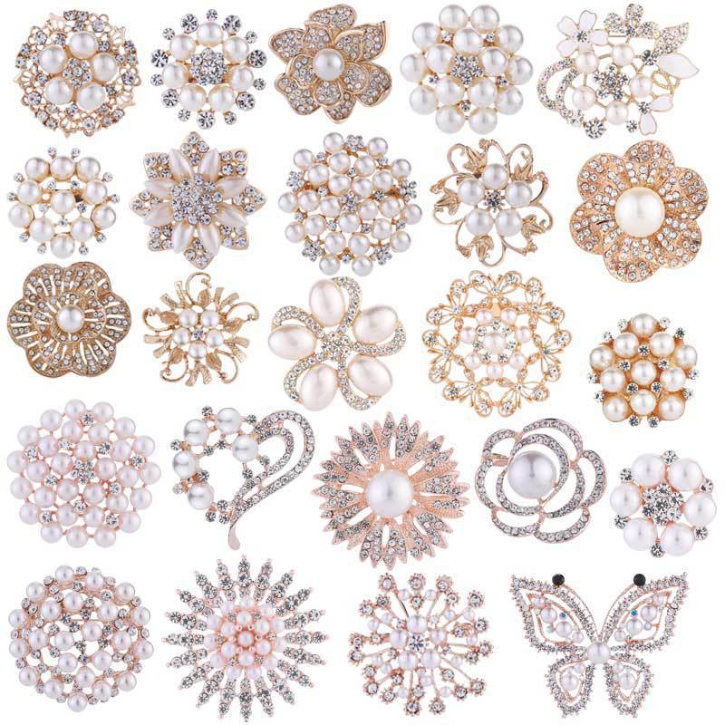 Elegant Glam Heart Shape Flower Bow Knot Alloy Plating Artificial Pearls Women's Brooches