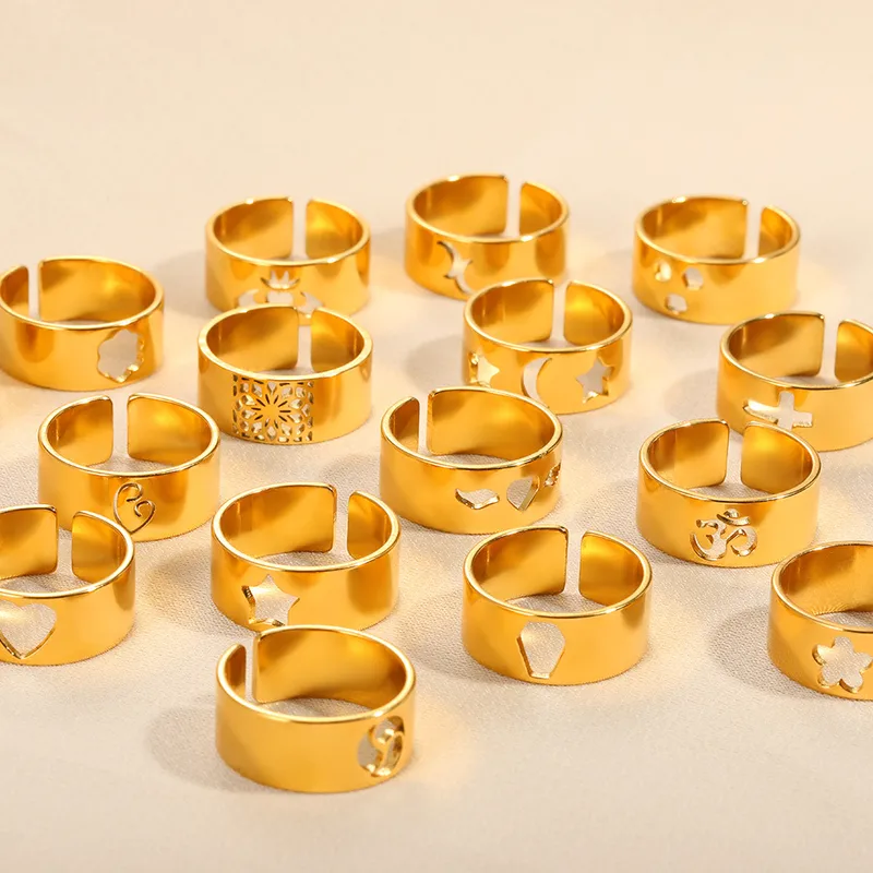 Simple Style Geometric 304 Stainless Steel Plating Unisex Open Rings