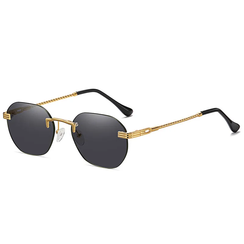 Retro Vintage Style Sweet Solid Color Ac Polygon Frameless Glasses