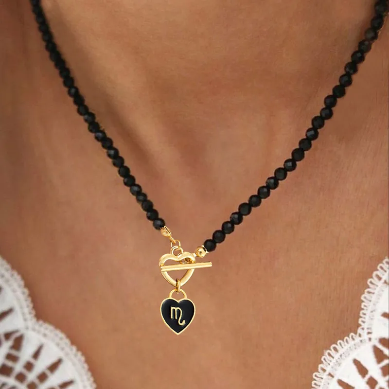 Casual Elegant Simple Style Constellation Heart Shape 304 Stainless Steel Artificial Crystal Women's Pendant Necklace