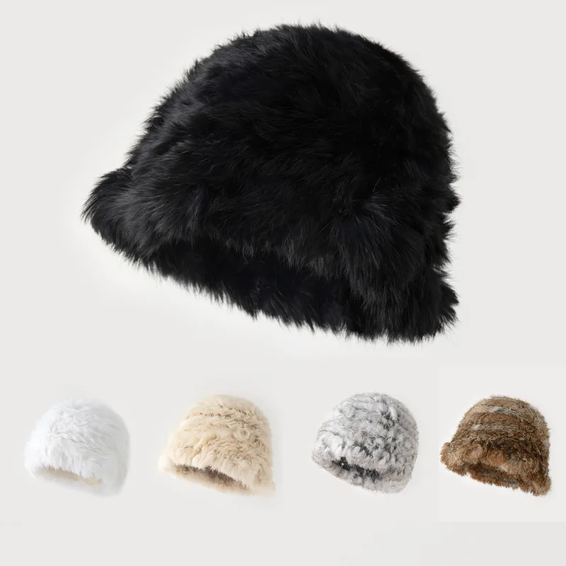 Women's Simple Style Solid Color Eaveless Wool Cap