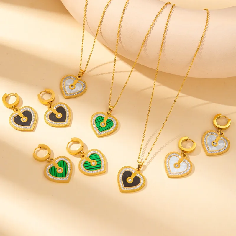 Casual Elegant Simple Style Heart Shape Titanium Steel Plating Women's Jewelry Set