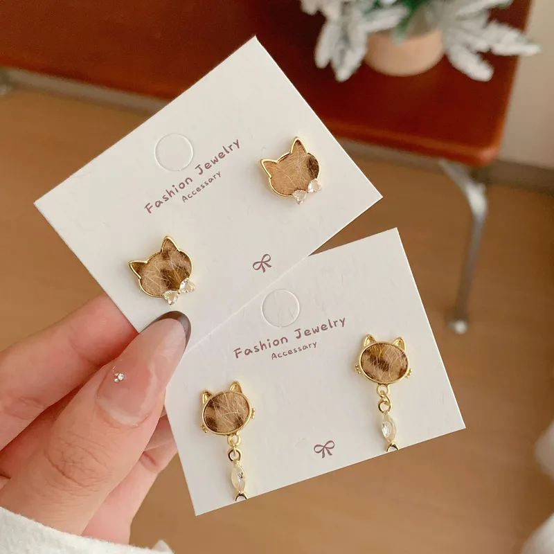 1 Pair Elegant Lady Sweet Cat Alloy Ear Studs