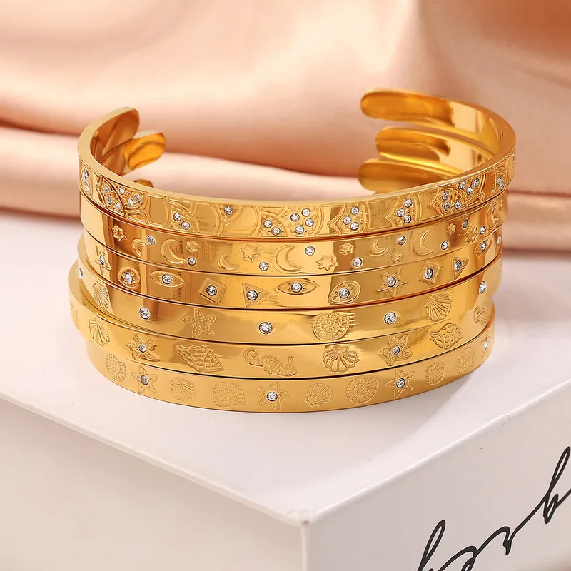 Simple Style IG Style Geometric Titanium Steel Plating Women's Bangle