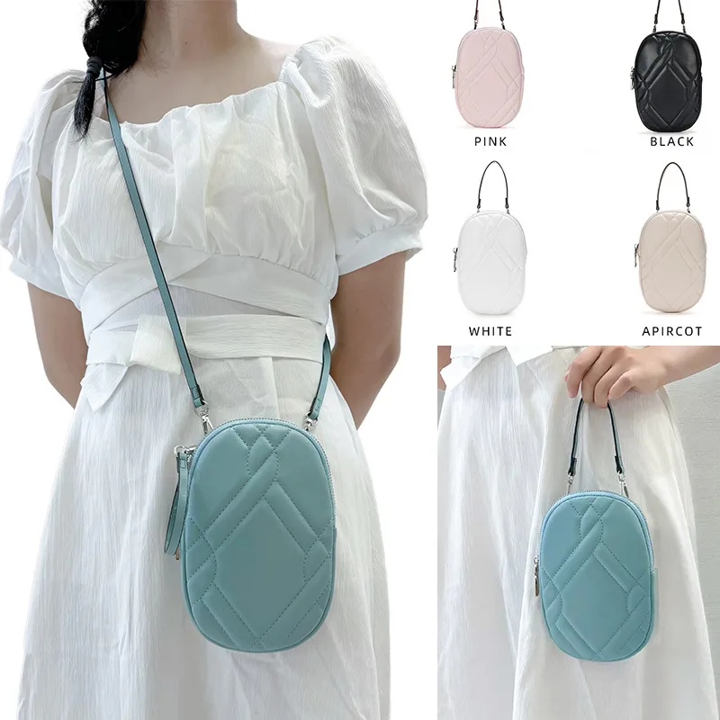 Women's Small Pu Leather Solid Color Classic Style Oval Zipper Phone Wallets