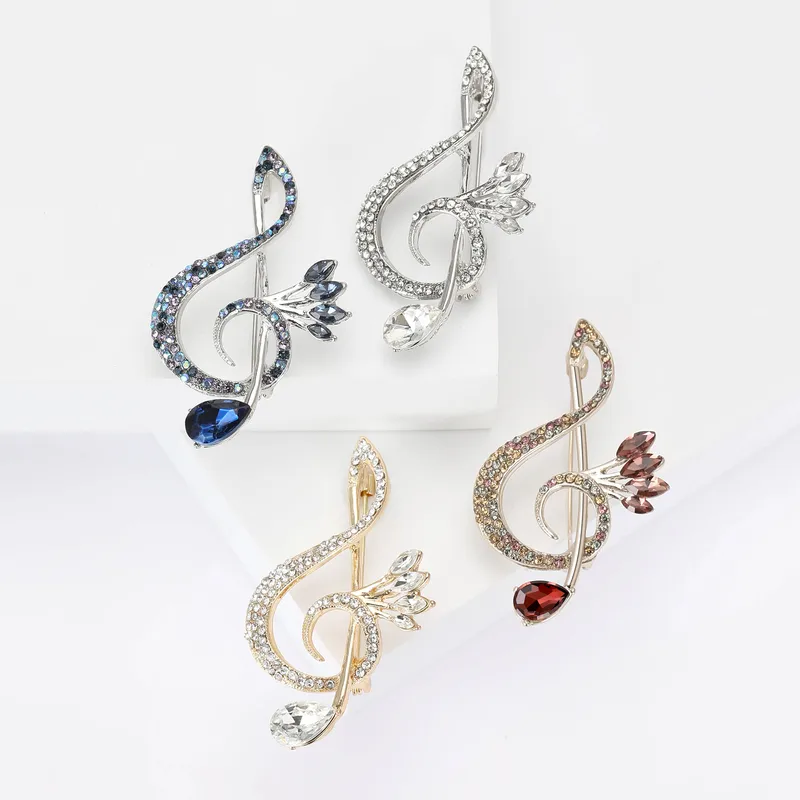 Elegant Notes Alloy Inlay Rhinestones Women's Brooches