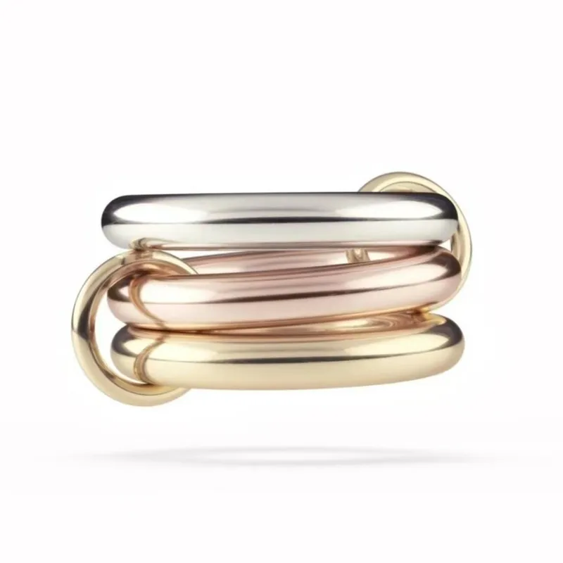 Simple Style Geometric Titanium Steel Mixed Metal Women's Rings