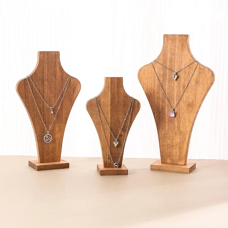 Retro Simple Style Vase Solid Wood Jewelry Display Jewelry Rack