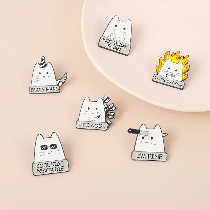 Cute Letter Cat Alloy Plating Unisex Brooches