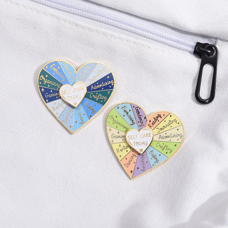 Novelty Letter Heart Shape Alloy Rotatable Plating Unisex Brooches