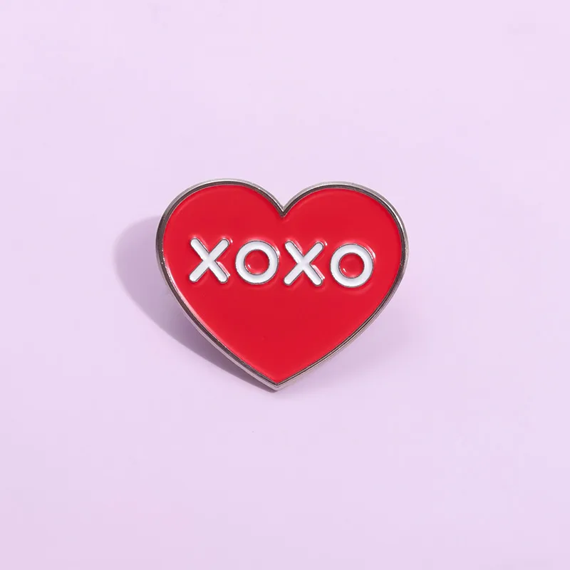 Romantic Simple Style XOXO Heart Shape Alloy Plating Unisex Brooches
