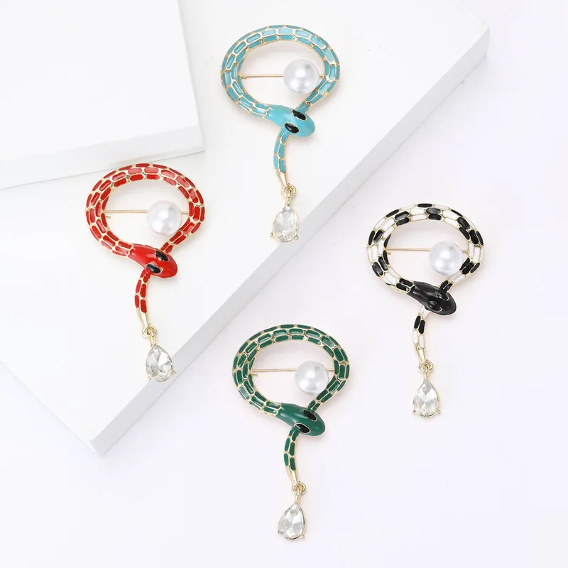 Simple Style Classic Style Snake Alloy Enamel Unisex Brooches
