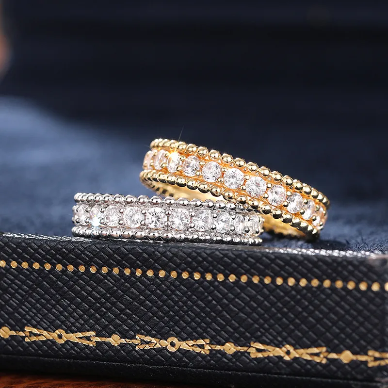 Sweet Shiny Geometric Copper Inlay Zircon Women's Rings