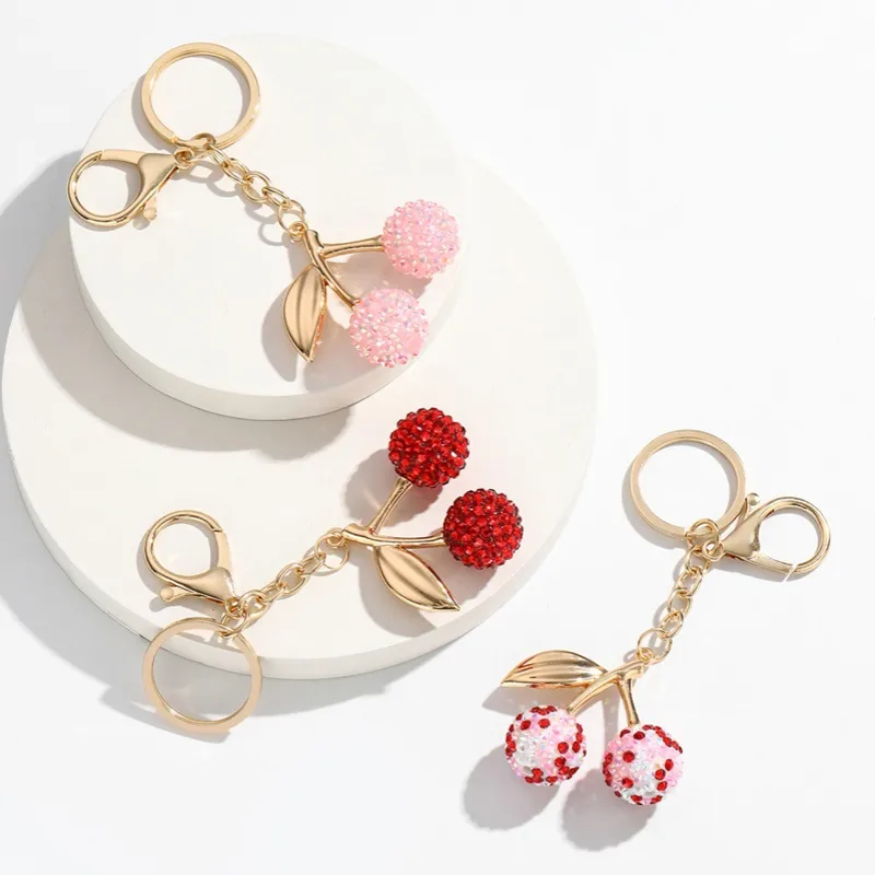 Modern Style Classic Style Cherry Arylic Bag Pendant Keychain