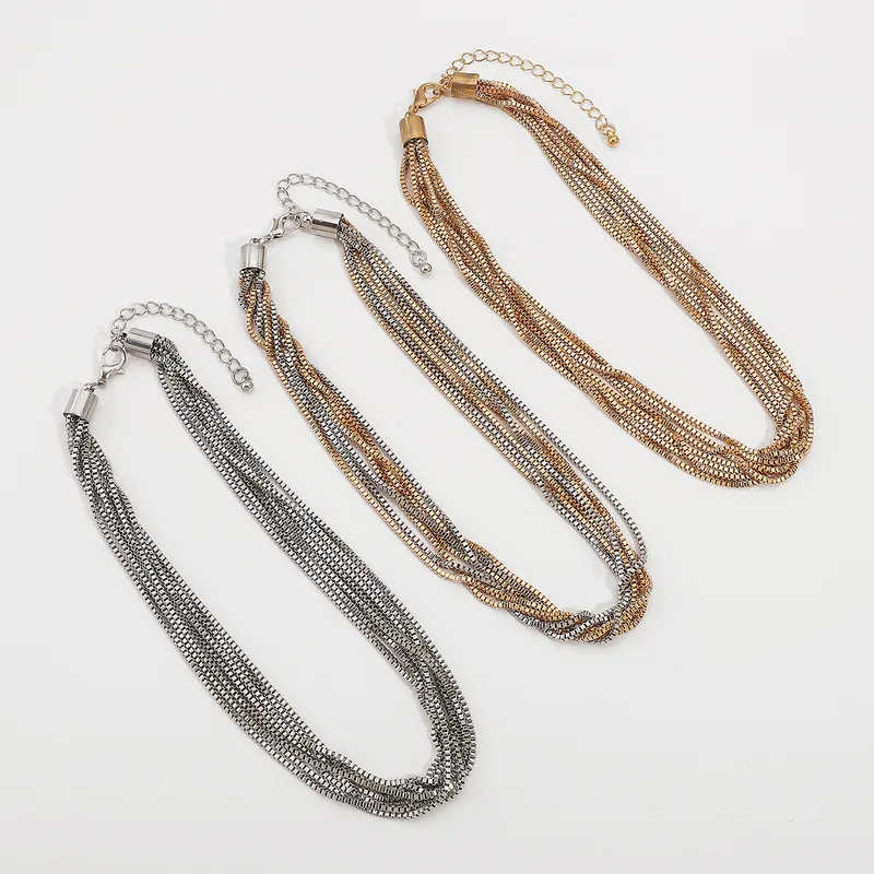 Vintage Style Classic Style Solid Color Iron Plating Women's Layered Necklaces