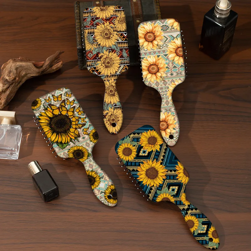 Elegant Retro Sunflower ABS Hair Comb 1 Piece