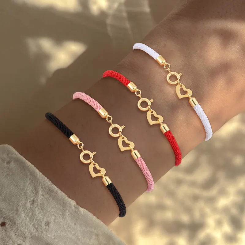 Simple Style Classic Style Round Heart Shape 304 Stainless Steel Nylon Women's Bracelets