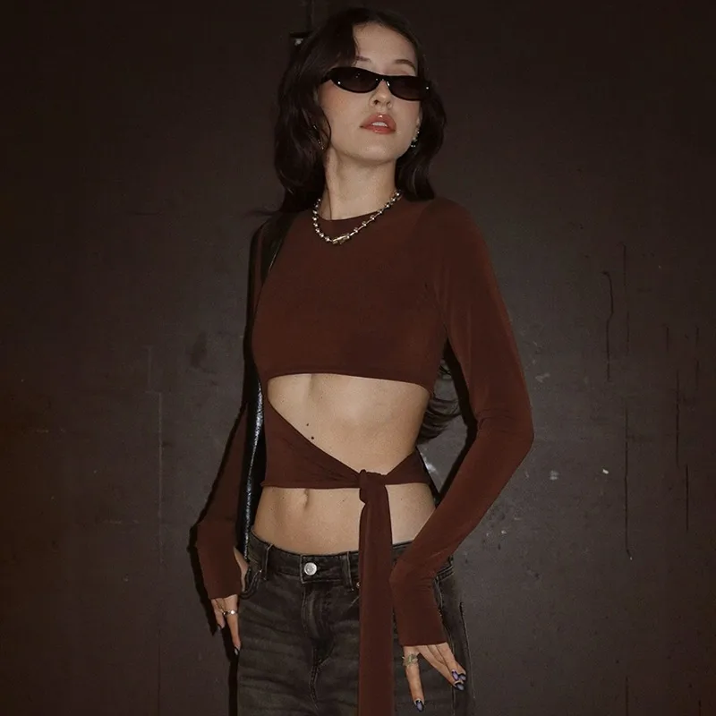 Women's T-shirt Long Sleeve T-Shirts Sexy Simple Style Solid Color