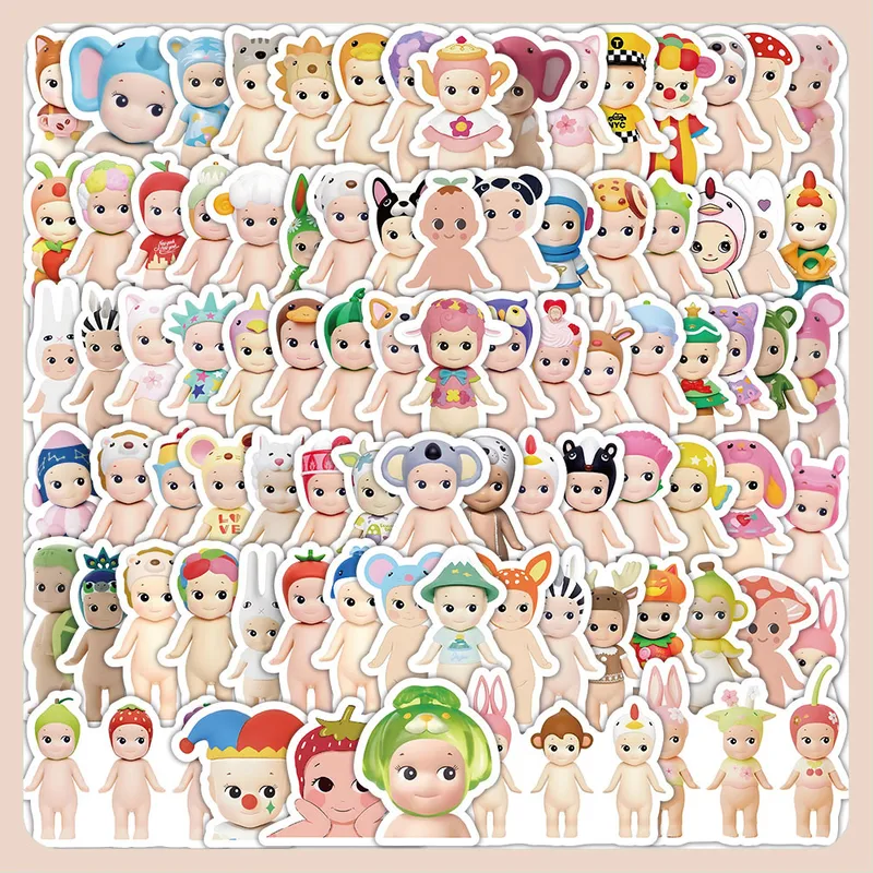 1 Set Cartoon Character Learning PVC Self-adhesive Cute Stickers