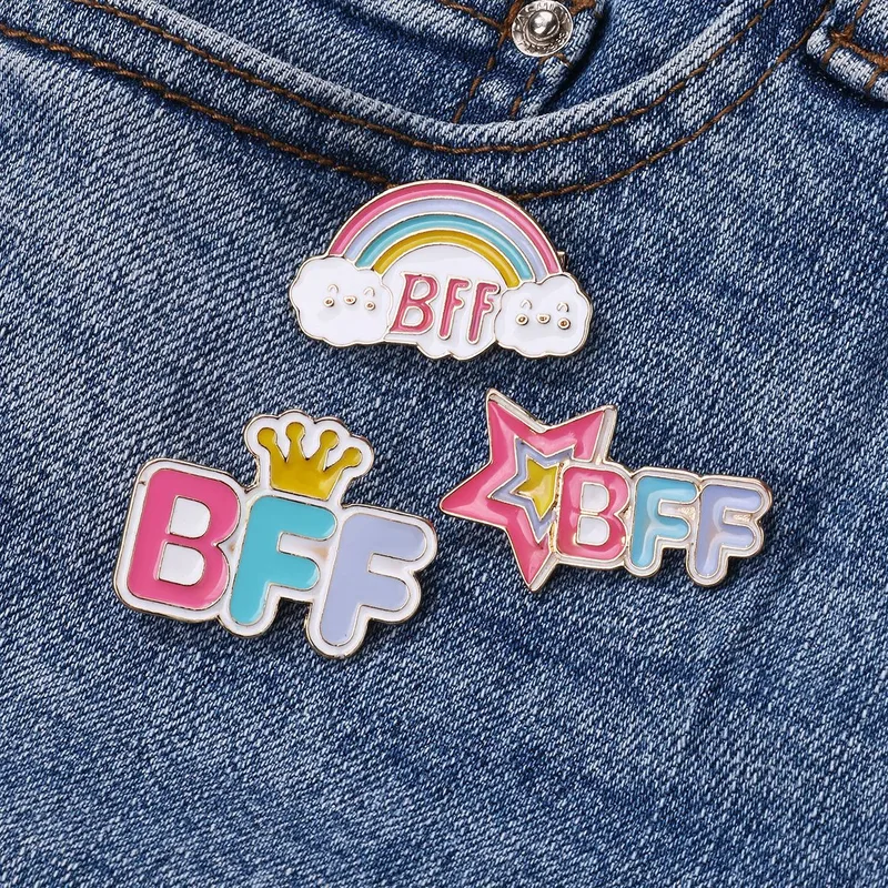 Cute Modern Style Letter Rainbow Star Alloy Enamel Unisex Brooches