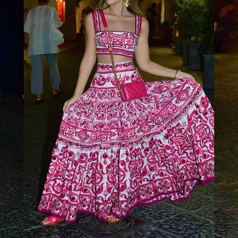 Casual Holiday Daily Women's Elegant Color Block Polyester Skirt Sets Shorts Sets