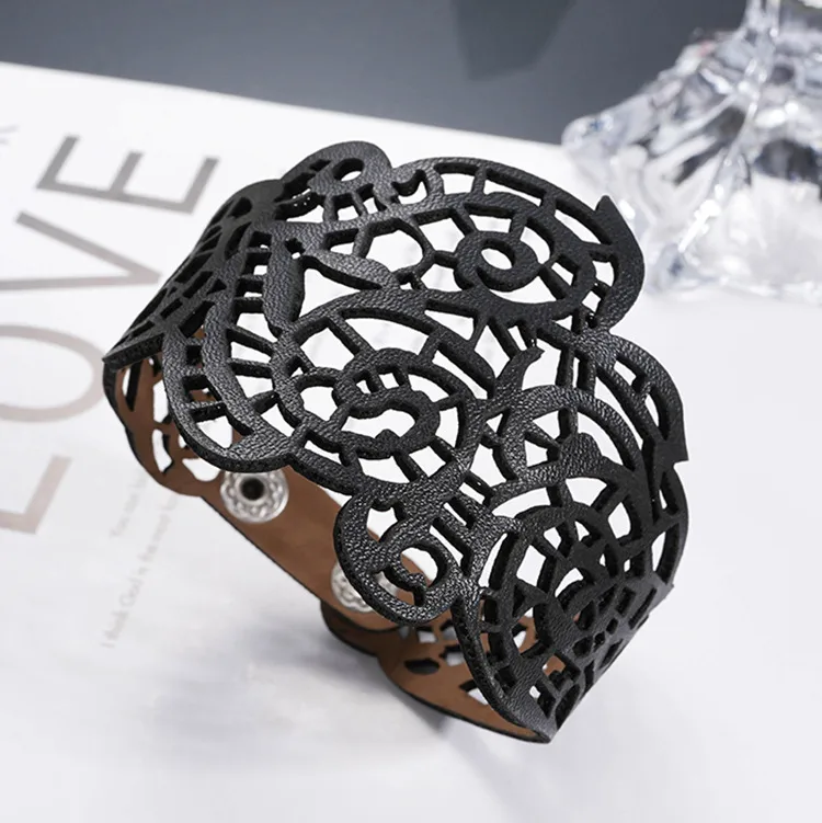 Retro Novelty Geometric Pu Leather Men's Bangle