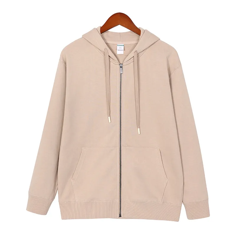 Men's Heavyweight Cotton Hooded Zip - Up Sweatshirt, Oversized Casual Pullover With Lazy Style For Autumn