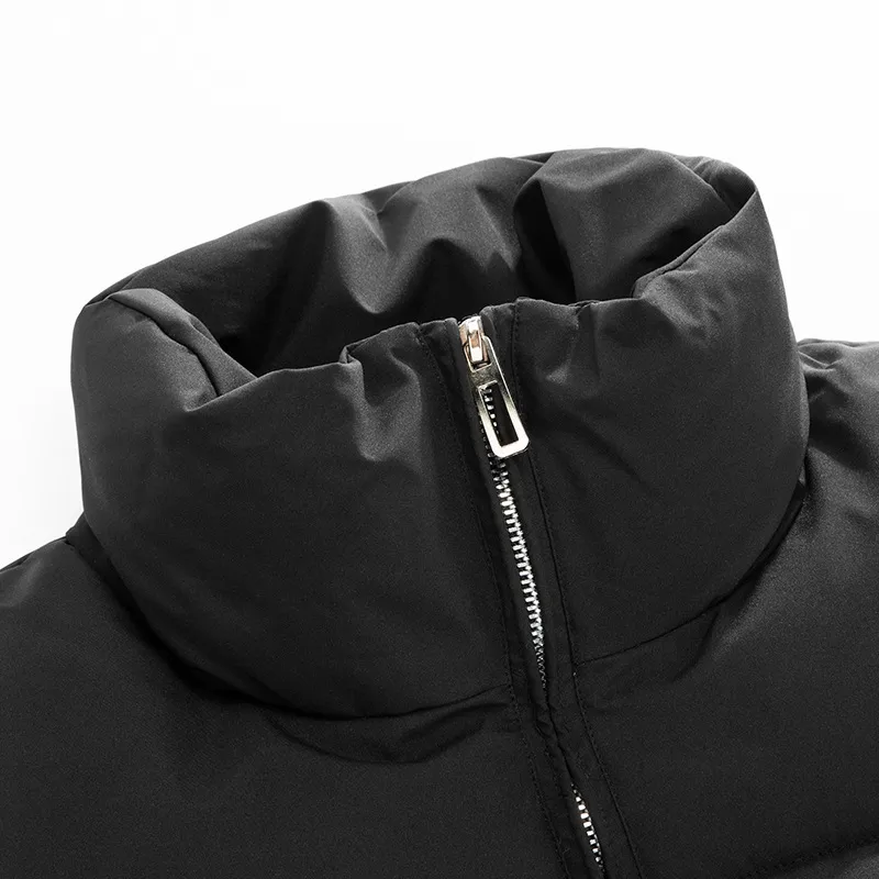 Men's Winter Thickened Warm Cotton Jacket, Korean Style Solid Color Down Padded Coat For Students, Warm Winter Outwear