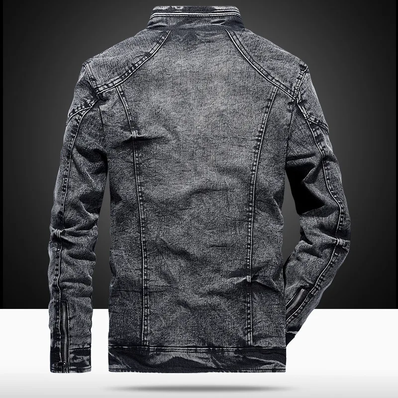 English Title: Korean Style Cotton Slim Fit Vintage Denim Jacket For Men, Autumn Winter Trendy Casual Outerwear Youth Fashion