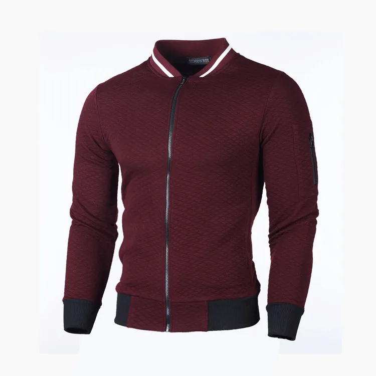 New Men's Casual Zip-Up Hooded Cardigan With Stand Collar And Checkered Pattern, Lightweight Streetwear Jacket