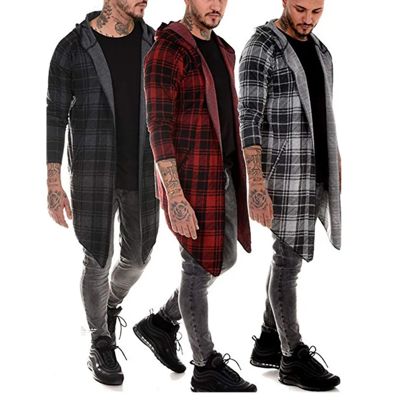 Men's Casual Trench Coat Mid - Length With Lapel Collar, Lightweight Water - Resistant Outdoor Jacket For Men