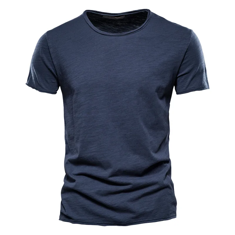 Men's Slim Fit Solid Color Short Sleeve T-Shirt, Summer Casual Bamboo Cotton Tee, European Sizes Korean Style Fashion