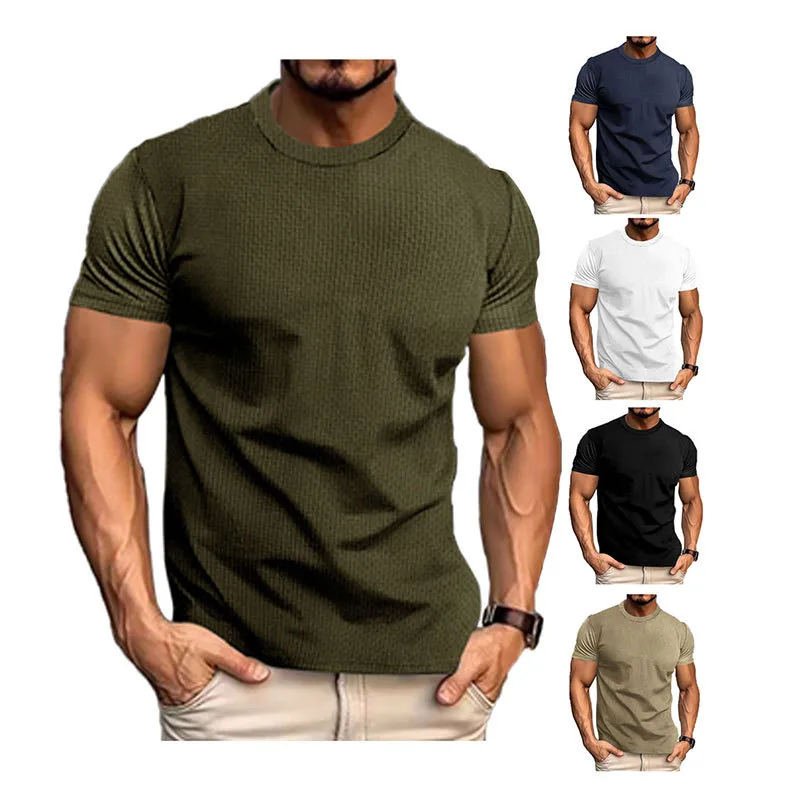 Men's T-shirt Short Sleeve Elegant Simple Style Solid Color