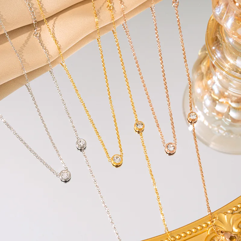 Elegant Glam Luxurious Round 304 Stainless Steel Plating 18K Gold Plated Women's Bracelets Necklace