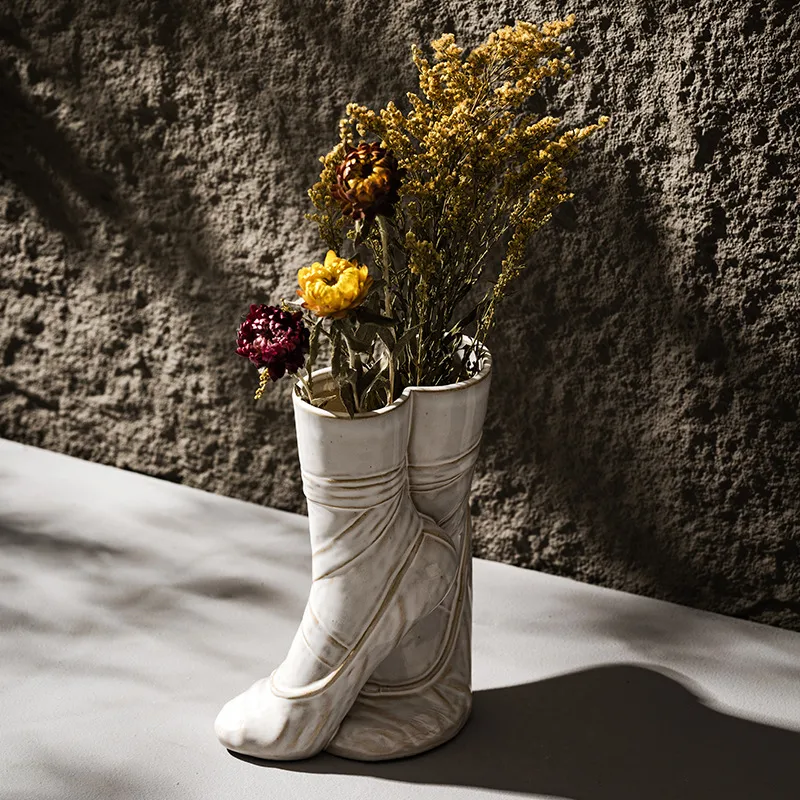 Casual Novelty Shoe Ceramics Ornaments Vase