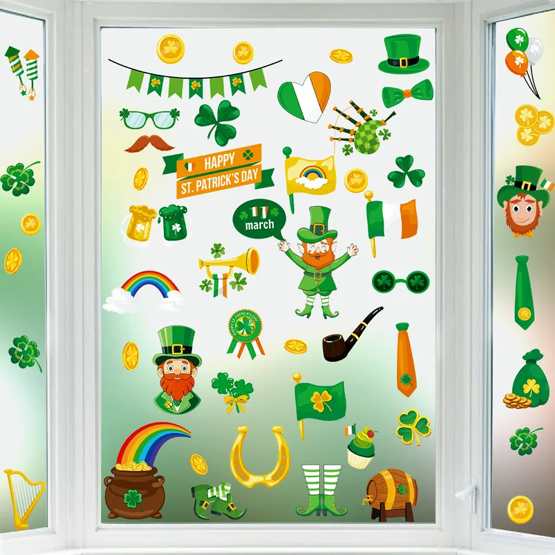 Cartoon Shamrock PVC Wall Art