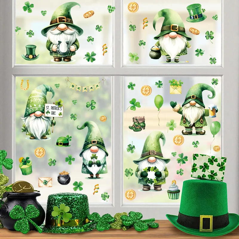 Cute Shamrock Human PVC Wall Sticker Window Stickers Wall Art