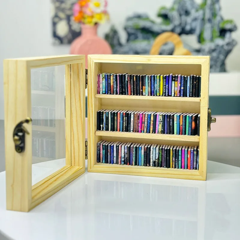 Simple Style Solid Color Wood Bookshelf Artificial Decorations