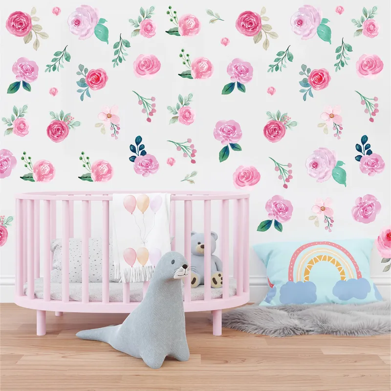 Casual Dinosaur Rose PVC Wall Sticker Wall Art