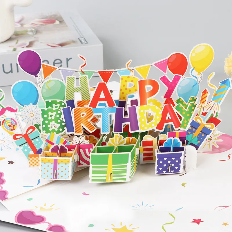 High-end Feel 3d Birthday Music Card Creative Handwritten Small Card Paper Carving Greeting Office Cultural Cards