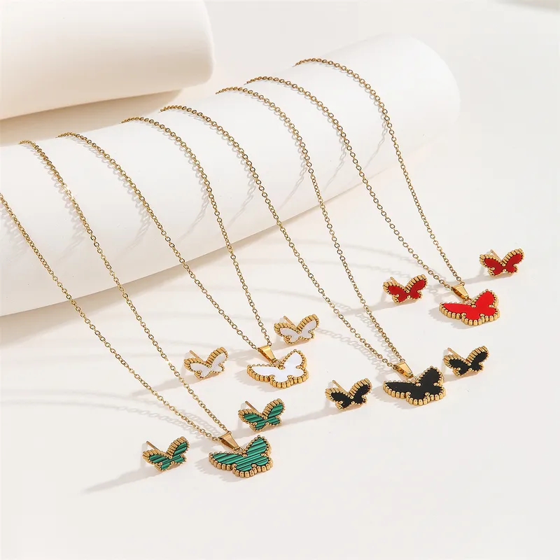 Casual Classic Style Butterfly 304 Stainless Steel Women's Jewelry Set