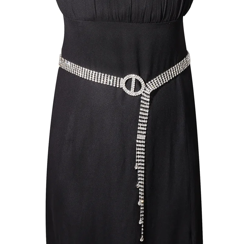 Simple Style Solid Color Metal Women's Chain Belts