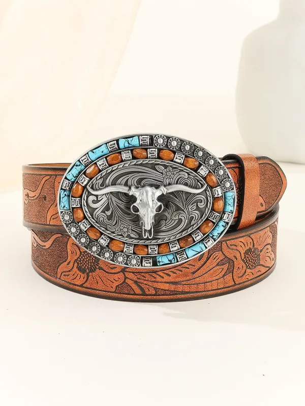 Punk Streetwear Cattle Pu Leather Alloy Unisex
