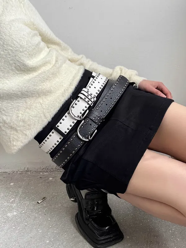 Simple Style Streetwear Solid Color Pu Leather Alloy Women's