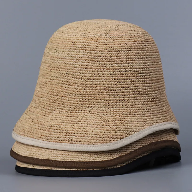 Women's Vacation Modern Style Solid Color Wide Eaves Straw Hat